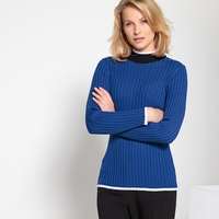 High Neck Jumper in Fine Gauge Knit