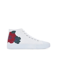 High Top Trainers with Floral Embroidery