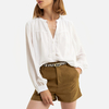 Long-Sleeved Blouse with Tie-Neck