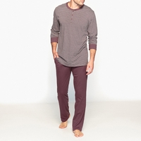 Long-Sleeved Pyjamas with Grandad Collar