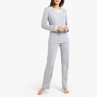 Long-Sleeved Pyjamas with Lace Details