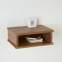 LUNJA Solid Brushed Pine Suspended Bedside Table