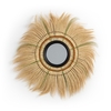 Mane Mirror with Fringed Rattan Frame