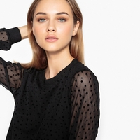 Mesh Style Star Print Sweatshirt