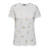 Metallic Palm Print T-Shirt with Short Sleeves and Crew Neck