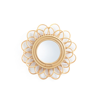 Nogu Double Flower Rattan Mirror,  Diameter 35cm