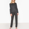 Olala Long-Sleeved Pyjamas with Lacy Trim