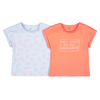 Pack of 2 T-Shirts in Printed Cotton with Crew-Neck,  3-12 Years