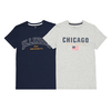 Pack of 2 T-Shirts in Printed Organic Cotton,  10-18 Years