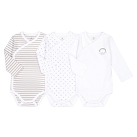 Pack of 3 Bodysuits in Organic Cotton,  Prem-2 Years