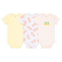 Pack of 3 Bodysuits in Organic Cotton with Fruit Print,  Birth-3 Years