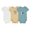 Pack of 3 Bodysuits in Printed Organic Cotton,  Birth-3 Years