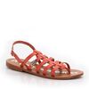 Patent Leather Gladiator Sandals with Buckled Strap