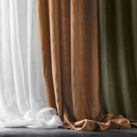 Private Pre-Washed Linen Single Curtain with Eyelets
