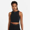 Recycled Cropped Vest Top with Crew Neck