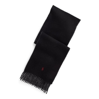 Reversible Wool Mix Scarf with Fringing