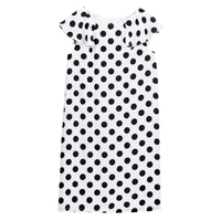 Ruffled Polka Dot Print Shift Dress