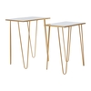 Set of 2 Rectangular Side Tables with Mirrored Tops