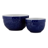 Set of 2 Round Mixing Bowls in Blue/White