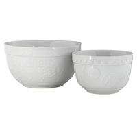 Set of 2 Round Mixing Bowls in White