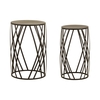 Set of 2 Round Nest Tables in Black Iron