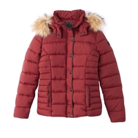 Short Mid-Season Hooded Padded Jacket