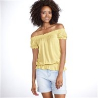 Smocked Short-Sleeved Blouse