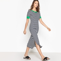 Striped Bodycon Midi Dress