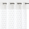 Triangle Single Voile Panel in a Jacquard Design with Eyelet Header