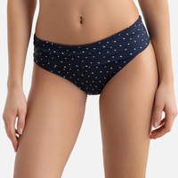 Turn-Down Bikini Bottoms in Polka Dot Print