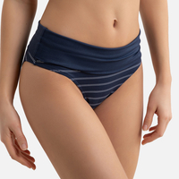 Turn-Down Bikini Bottoms in Striped Print