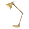 Yellow and Wood Adjustable Desk Lamp