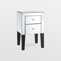 Silver Mirrored Bedside Table