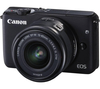CANON EOS M10 Compact System Camera with 15-45 mm f/3.5-f/6.3 IS STM Wide-angle Zoom Lens - Black,  Black
