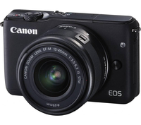 CANON EOS M10 Compact System Camera with 15-45 mm f/3.5-f/6.3 IS STM Wide-angle Zoom Lens - Black,  Black