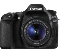 CANON EOS 80D DSLR Camera with 18-55 mm f/3.5-5.6 IS STM Zoom Lens - Black,  Black