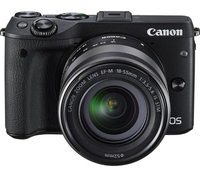 Canon EOS M3 Compact System Camera with EF-M 18-55mm f/3.5-5.6 IS STM Zoom Lens - Black,  Black