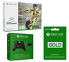 MICROSOFT Xbox One S with FIFA 17,  Controller,  Play & Charge Kit & 3 Months Xbox LIVE Gold Membership - 500 GB,  Gold
