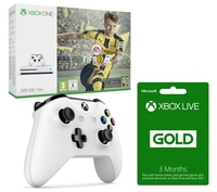 MICROSOFT Xbox One S with FIFA 17 with Controller & 3 Months Xbox LIVE Gold Membership Bundle - 500 GB,  Gold