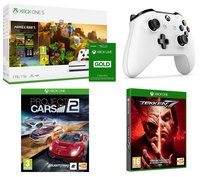 MICROSOFT Xbox One S,  Minecraft,  Tekken 7,  Project Cars 2,  Wireless Controller & Xbox LIVE Gold Bundle,  Gold