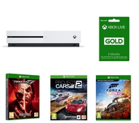 MICROSOFT Xbox One S,  Tekken 7,  Forza Horizon 4,  Project Cars 2 & 3 Month LIVE Gold Bundle,  Gold