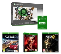 MICROSOFT Xbox One X,  Game Pass,  LIVE Gold Membership x 2,  Fallout 76,  Tekken 7 & Project Cars 2 Bundle,  Gold