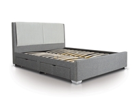 Four Drawer Bed King Size Dark Grey Modern Style