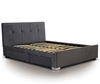 Four Drawer Bed King Size Dark Grey Velour Contemporary Style