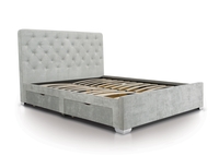 Four Drawer Bed King Size Light Grey Modern Style
