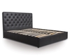 Front Drawer Bed Double Black Modern Style