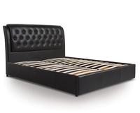 Front Drawer Bed King Size Black Modern Style