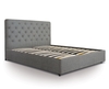 Front Drawer Bed King Size Dark Grey Modern Style