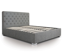 Ottoman Extra Storage Bed King Size Dark Grey Modern Style