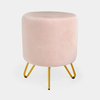 Everley Pink Velvet Hairpin Footstool - Vonhaus - Furniture - Stools